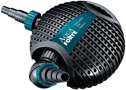 AquaForte O-10.000 Teichpumpe, 120 Watt, maximale Fördermenge 10 m3 pro Stunde, maximale Förderhöhe 4.5 Meter, Kabellänge 10 Meter, A-synchronmotor, Schmutzpartikel bis 6 mm