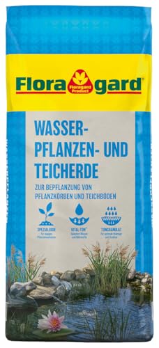 Floragard Wasserpflanzen- & Teicherde 20 L für Gartenteiche, Pflanzkörbe, Teichböden ? auch für Seerosen und Schilf ? extra schwer dank Vital-Ton ? verringert Algenbildung