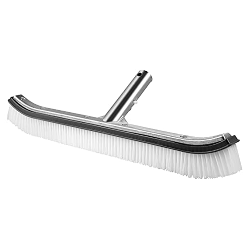 VABNEER Poolbürste Poolreinigung Reinigungsbürste 18 Zoll mit Aluminiumgriff und verstärkter Aluminium Rückseite für Poolwand und Poolboden (Grau)