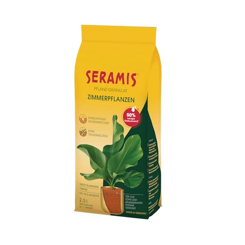Seramis Pflanz-Granulat für alle Zimmerpflanzen, 2,5 l – Pflanzen Tongranulat, Blumenerde Ersatz zur Wasser- und Nährstoffspeicherung,Gelb