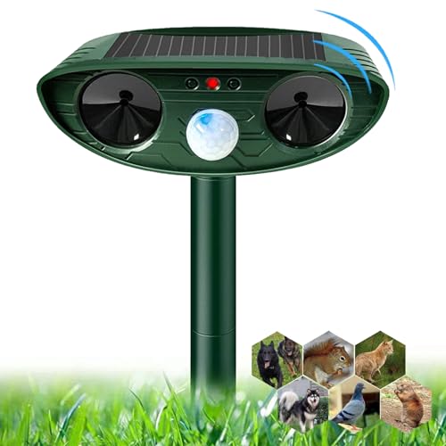 Katzenschreck Ultraschall, Katzenvertreiber Tiervertreiber Solar Katzenschreck für Garten, Ultraschall Abwehrmittel mit Bewegungsmelder für Garten Waschbären Hunde Vögel Schädlinge Wasserdicht