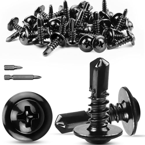 TXXATX Selbstschneidende Schrauben M4,2x16 mm Blechschrauben Selbstschneidend 60 Stück Bohrschrauben Edelstahl 410 mit Schraubendreher Bit Metallschrauben Selbstschneidend für Möbelholzbretter