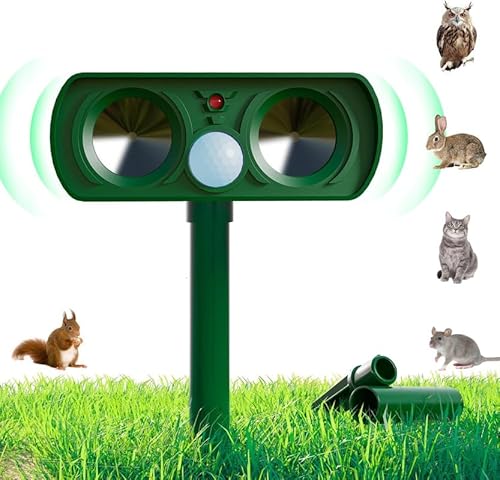 Katzenschreck Marderschreck Ultraschall Solar Tiervertreiber, Bewegungsmelder, Wasserdicht Marderschreck, Wirksam Gegen Katzen, Hunde, Vögel, Füchse, Ratten, Marder