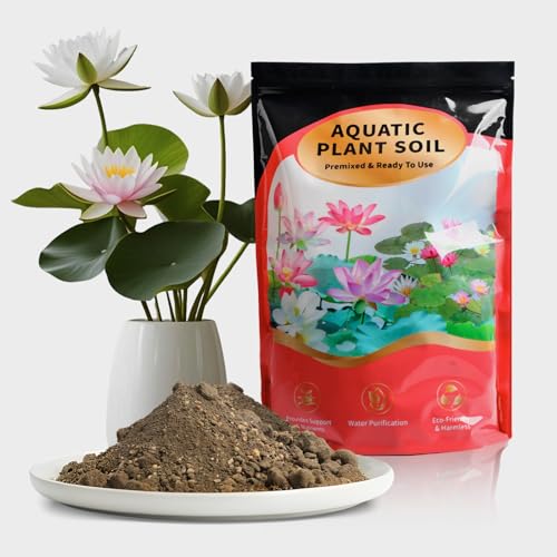 GOTVUGE Aquarienpflanzenerde mit natürlichem Substrat ? Fischfreundlich, Nährstoffreich für Lotus & Seerose | Hochwertiges Aquarium-Substrat für Wasserpflanzen (1.5kg)