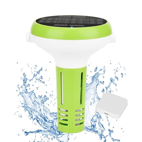 UIUZMAR Smart Pool Monitor Salzgehalt und pH Messgerät, Digitaler 5 in 1 pH Salz EC TDS Temperaturtester für Schwimmbäder, Schwimmender Solarbetriebener Salzmonitor für Salzwasserpools, Whirlpools