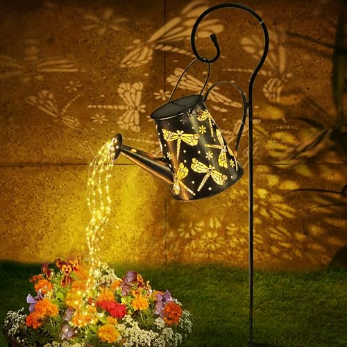 WolinTek Solar Gießkanne Lampe,LED Solarlampen für Außen,Fairy Star Shower Deko Lampen,Wasserdicht,Gartendeko für Garten Weg Hofweg Balkon Terrasse