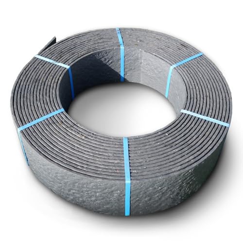 TeichVision – Stabile Rasenkante Kunststoff - Stärke 7mm (14 cm hoch x 25 m lang) / Beetumrandung/Beeteinfassung Kunststoff/Mähkante/Beetbegrenzung/Flexible Rasenkante rund