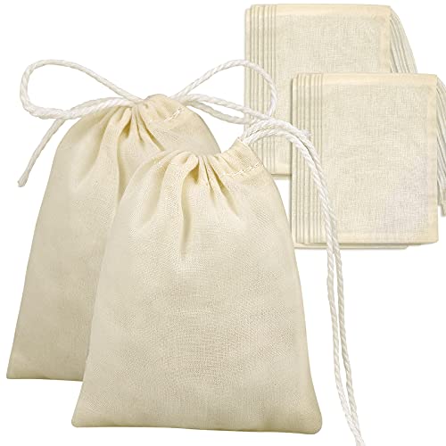 OOTSR 20 Stück Baumwollbeutel mit Kordelzug, 20 x 25 cm, wiederverwendbare Beutel mit Kordelzug, Suppentasche, Kaffee, Tee, Braubeutel, Suppe, Soße, Musselinbeutel für Zuhause, Küche (20 x 25 cm)