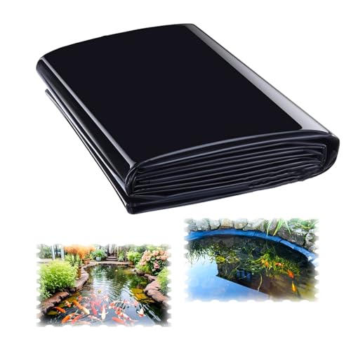 wasserdichte Teichfolie 2x2.0m 4x4.0m 5x6.0m 6x10.0m 8x10.0m Schwarz HDPE Teichfolien Undurchlässige Folie Brunnenmembran Für Fischteiche Wasserfälle(8x11.5m)