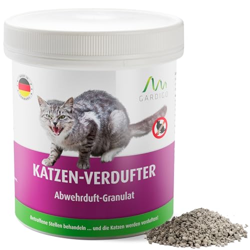GARDIGO® Katzenschreck Granulat - Katzen-Verdufter | 300g | Made in Germany I Mit Geraniol I Katzenabwehr für Haus, Garten, Garage und Grundstück | Katzenvertreiber für draußen | Katzen fernhalten