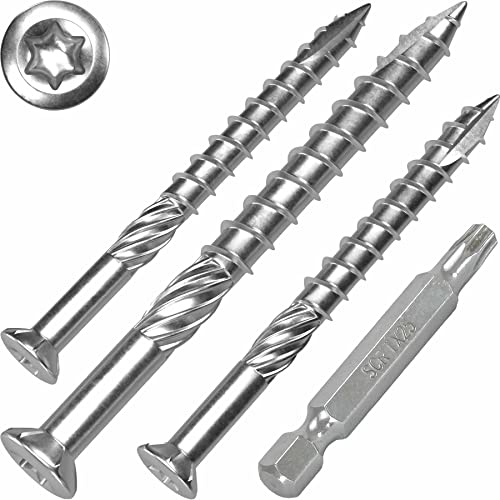 Terrassenschrauben 5 x 60 T-INOX 100 Stück Edelstahl