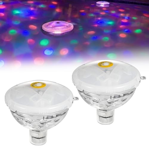 2 Stück LED Poolbeleuchtung Licht Schwimmende, Pool Lichter, Schwimmende Poolbeleuchtung, Wannenbeleuchtung Lampe Mehrfarbig 5 Modi RGB, Pool Leuchten für Whirlpools, Aquarien, Pool Außen Teich