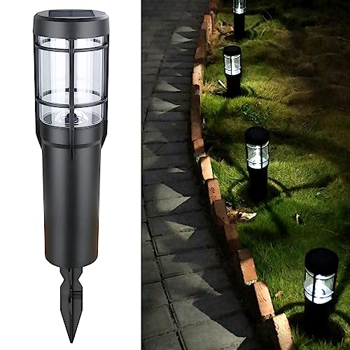 HLFVLITE Solarlampen für Außen mit Dämmerungsschalter, 8 Stk. 2 Modi Solarstrahler für Aussen, IP65 Wasserdicht Solarleuchten 5000K RGB Gartenleuchten für Weg, Hof, Gehweg