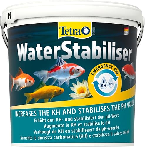 Tetra Pond WaterStabiliser - stabilisert wichtige Wasserwerte, optimiert den KH- und pH-Wert im Gartenteich, beugt weichem Teichwasser vor, 1,2 kg Eimer