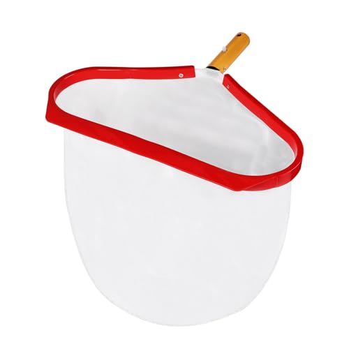 SUPAWAY Pool Kescher,Teichkescher Feinmaschig Algen,Pool Skimmer Rake Net,Poolreinigung Bodenkescher mit Rot Aluminiumrahmen Pool-Reinigungsnetz für Teich,Schwimmbad,Wasserpark, Brunnen (Keine Stange)