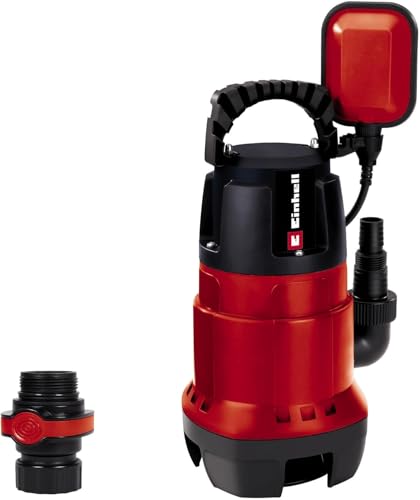 Einhell GC-DP 7835 Schmutzwasserpumpe (Rot, 780W,Ø35 mm Fremdkörper,15.700 L/h Förderl., Schwimmerschalter, Tragegriff, Kabelaufwicklung, Universalanschl.) Rot