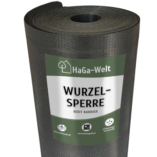 HaGa Wurzelsperre 60cm Breite - Robuste Rasenkante Bambus & Beeteinfassung - UV-beständig & langlebig - Rhizomsperre (Meterware)