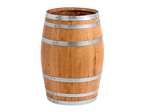 150 Liter Holzfass, neues Fass, Weinfass aus Kastanienholz geöffnet als Regenfass, Regentonne (Fass geölt)