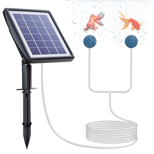 PChero Solar Teichbelüfter, 2200mAh Teichbelüfter Akku Solar Sauerstoffpumpe Aquarium Luftpumpe Effektive Sauerstoffversorgung für Outdoor Teich Garten Hydrokultur, Belüfterpumpe, Teichpflege