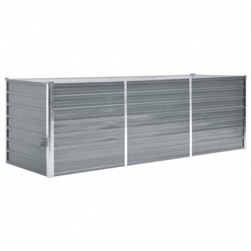 vidaXL Hochbeet Verzinkter Stahl 240x80x77 cm Grau Gartenbeet Pflanzbeet