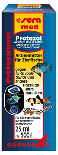 sera med Professional Protazol 25 ml - Arzneimittel für Fische gegen einzellige Hautparasiten wie Ichthyophthirius multifiliis, Medizin fürs Aquarium