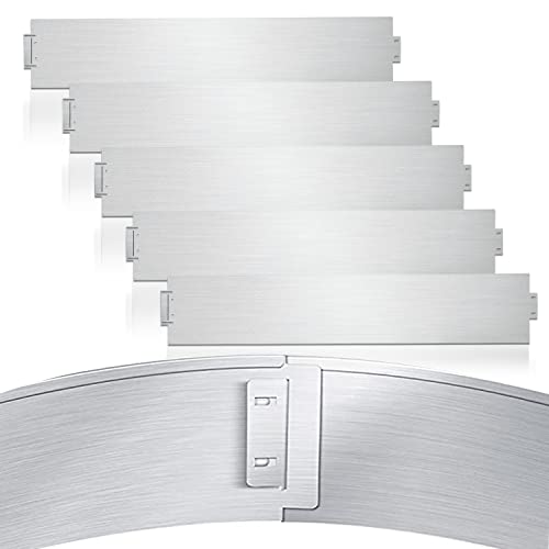 Tubiaz Rasenkante Beeteinfassung Beetumrandung 15m x14cm verzinkt Mähkante Metall Palisade Gartenbeet (15 Stück Länge 1m Höhe 14cm)