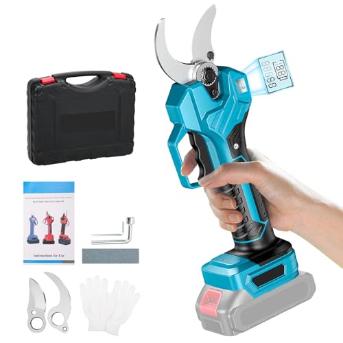 ZWPARTS Akku Astschere Kompatibel mit Makita 18V (No Batterie), Öffnung 60 mm, Max 50 mm Schnittdurchmesser, Profi Astschere mit LCD Display Elektrische Gartenschere Wiederaufladbare Baumschere