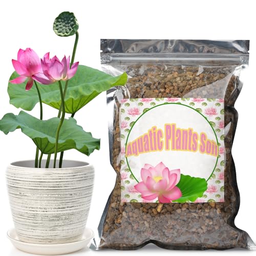 GOTVUGE Aquatischer Boden für Teichpflanzen, Teichton Aquariumserde geeignet für kleine Teiche Wasserpflanzen wie Lotus, Seerose, sicher für Fische und aquatisches Leben (5000g)