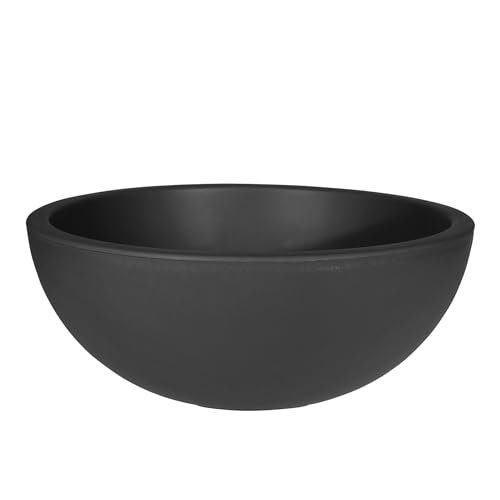 Kunststoff Pflanzschale rund anthrazit - 39 cm - Blumenkübel aus recyceltem Material - Pflanz Schale Topf Übertopf rund für Garten Terrasse Balkon