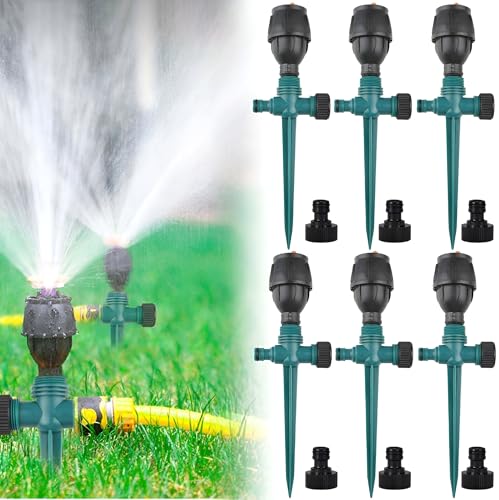 6Pcs Rasensprenger,Wassersprenger Garten,360° Sprühregner,Sprinkler Rasensprenger,Rasensprenger Kleine Fläche,Gartensprenger,Automatische Bewässerung Gartensprenger