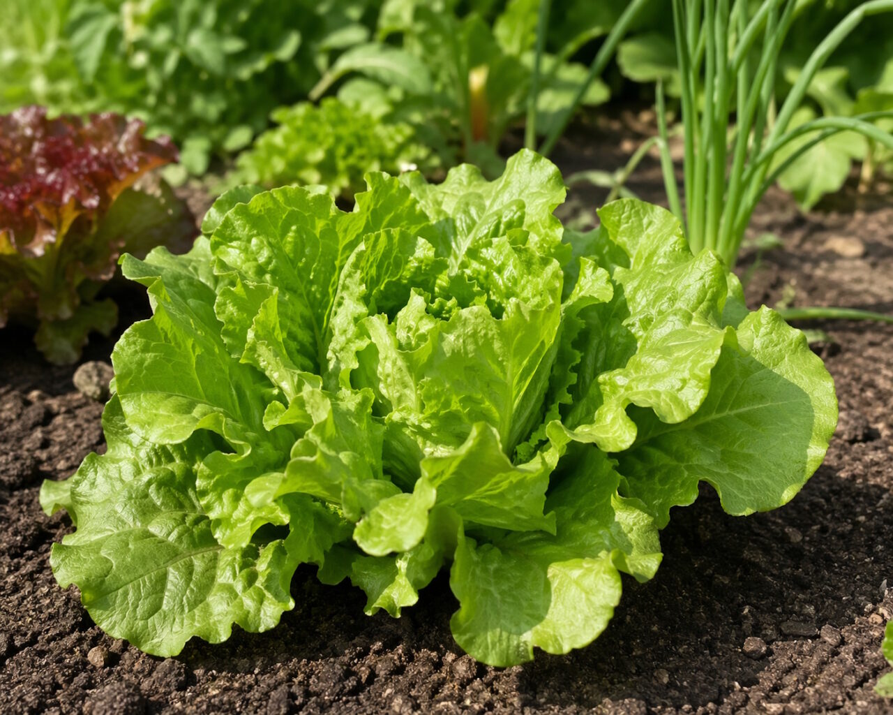 Das Foto zeigt Salat im Garten